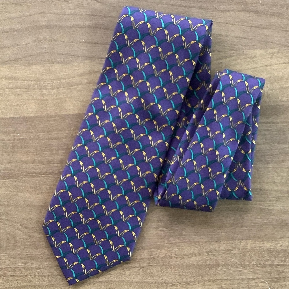 Brooks Brothers Makers Equestrian Harness Patterned Silk Tie